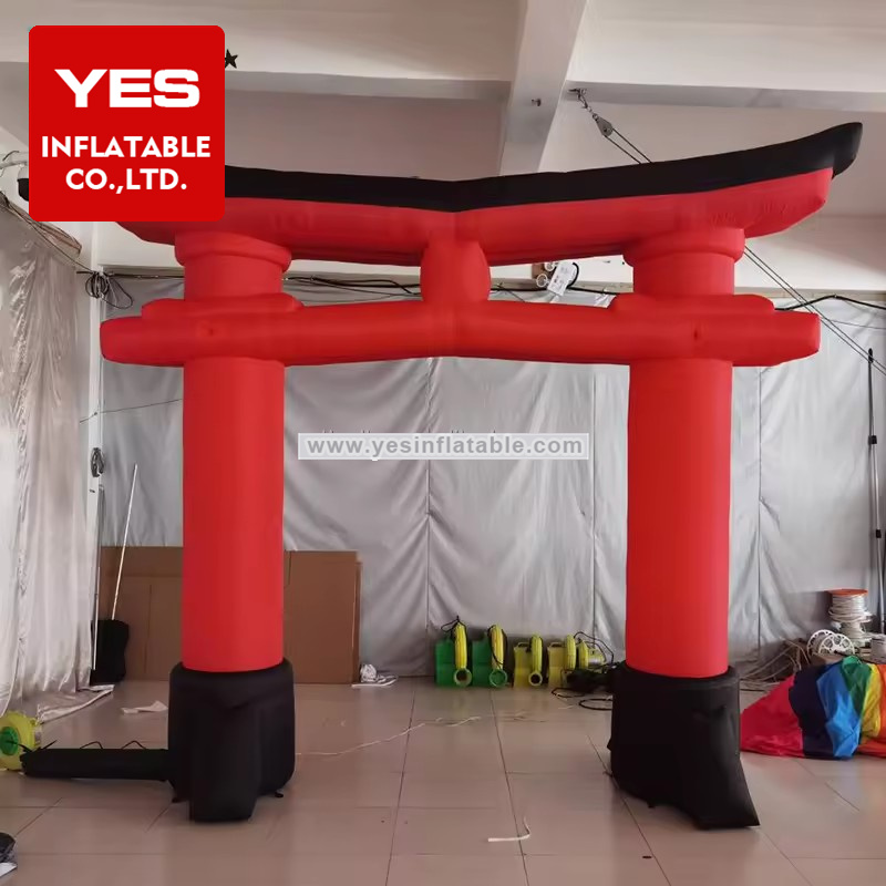 natsu matsuri red japanese shrine shinto inflatable temples gates