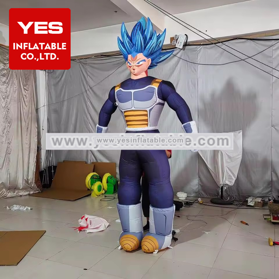 Factory Custom Hangable Led Light Inflatable Japanese Cartoon Characters Inflatable   Saiyan