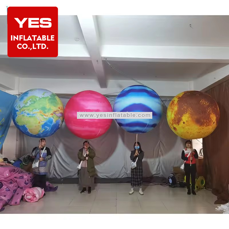 colorful parade walking planet inflatable balloon puppet with led light