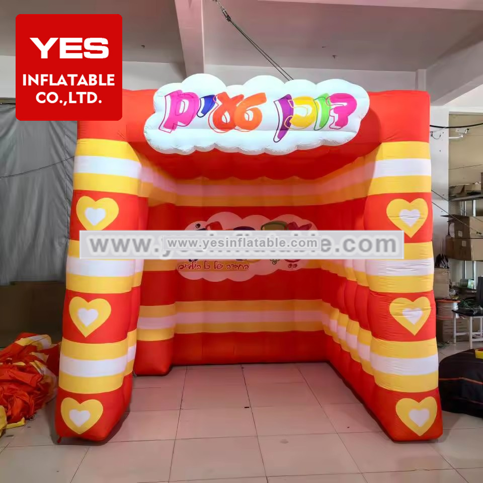 Kid Birthday Party Custom Inflatable Tent Orange Inflatable Cartoon Tent For Amusement   Park