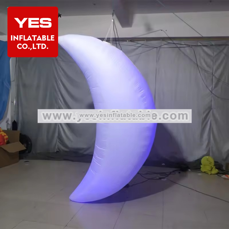 Concert stage backdrop props inflatable crescent moon with led