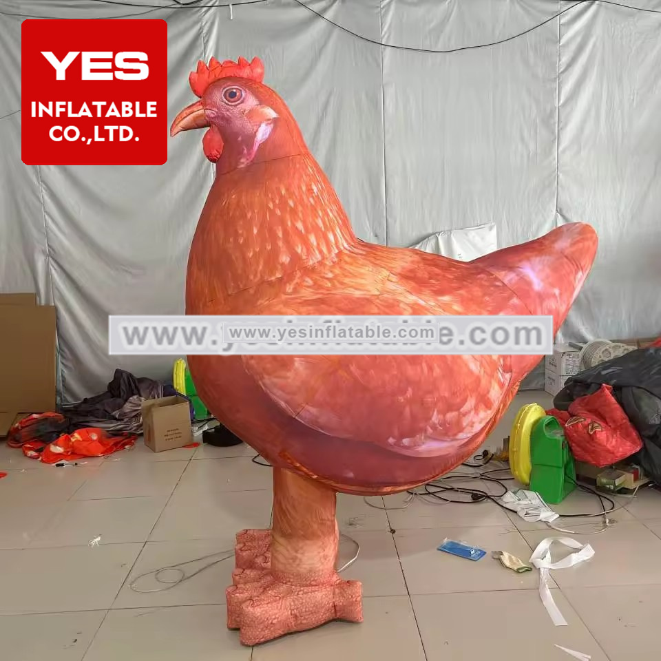 Custom Inflatable Walking Cartoon Inflatable Chicken Costume Inflatable Hen Costume With Led Light