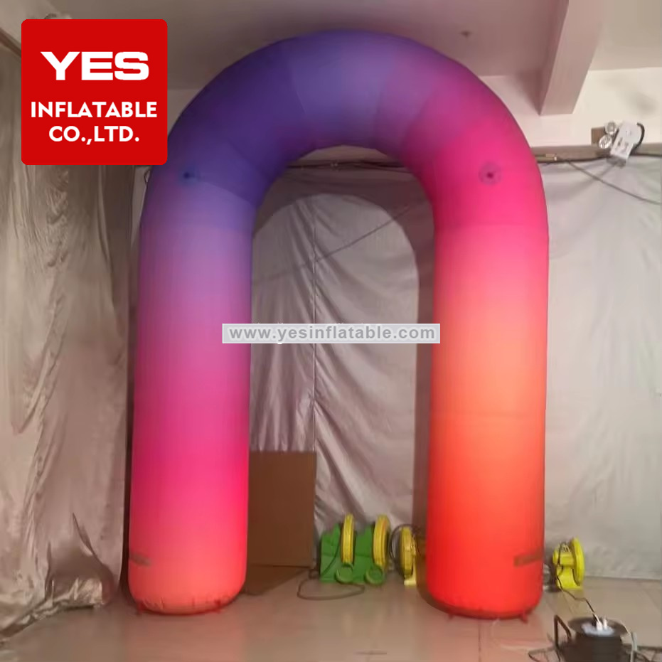 Holiday Yard Decoration Inflatable Archway Colorful Inflatable Led Decoration Arch