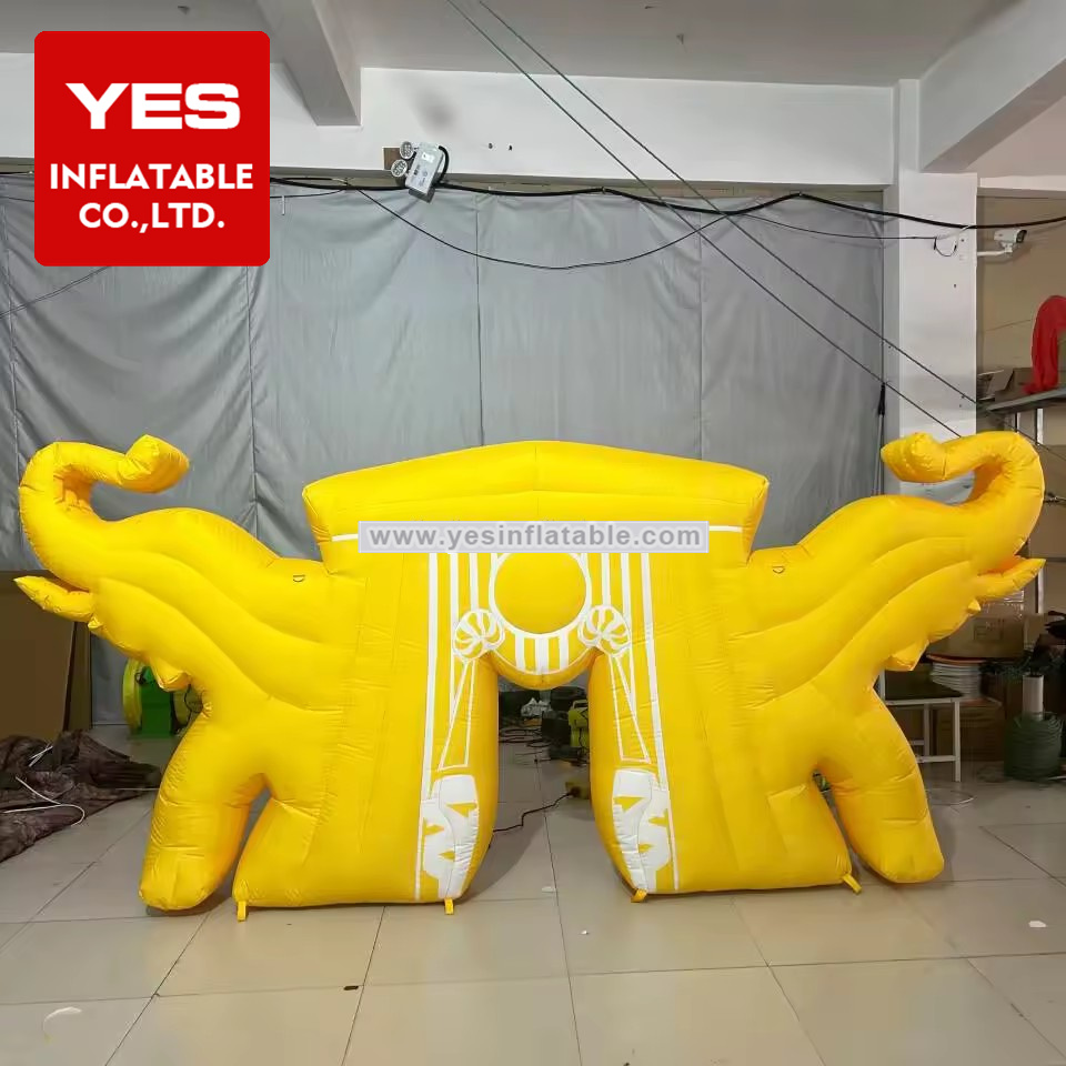 Custom Inflatable Sign Inflatable Advertising Board Yellow Inflatable Elephant Sign