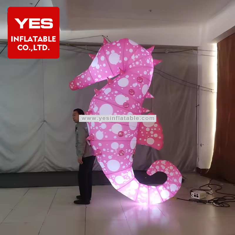 Parade Inflatable Walking Costume Inflatable Performance Costume Led Light Inflatable Seahorse Costume