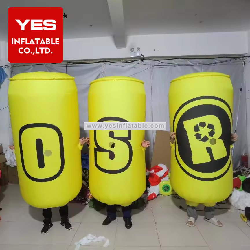 Custom Outdoor Inflatable Advertising Costume Yellow Inflatable Drink Costume