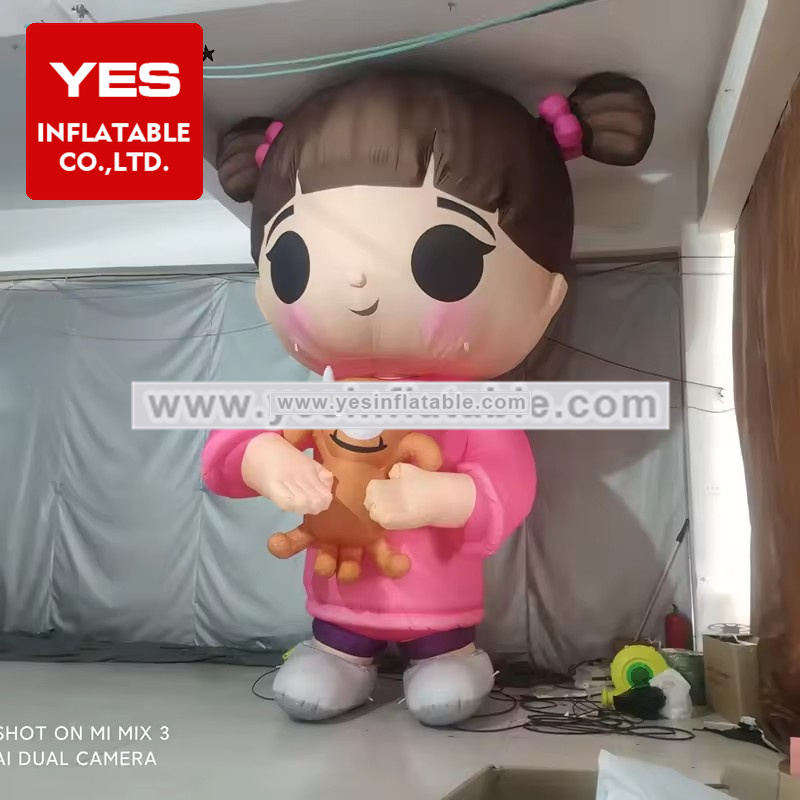 Cartoon Character Image Inflatable Cute Anime Girl with Pink Dress