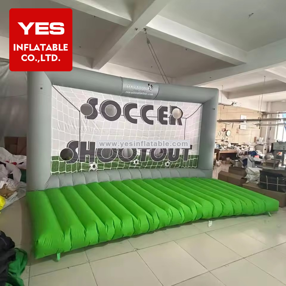 Interactive outdoor soccer shoot game inflatable football target