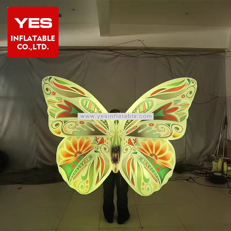 Street Huge Colorful Inflatable Butterfly Costumes Stage Inflatable Costume With Led Light