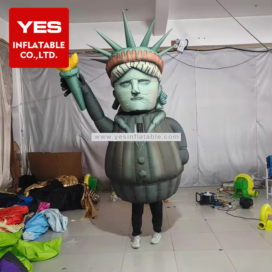 High Quality Inflatable Walking Cartoon Inflatable Statue Of Liberty Costume