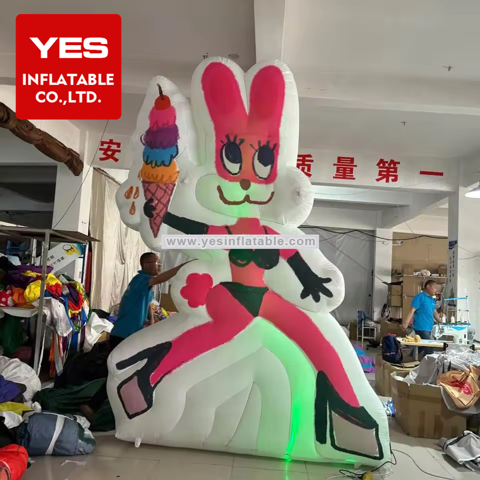 Custom Inflatable Sign Inflatable Advertising Board Inflatable Bunny Girl Shop Sign