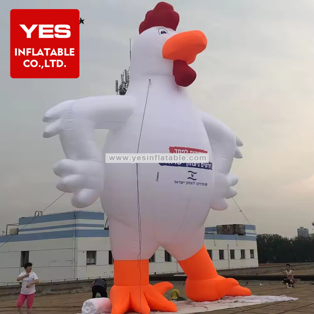 Customized Restaurant Advertising Mascot Animal Rooster Model Giant Inflatable Chicken