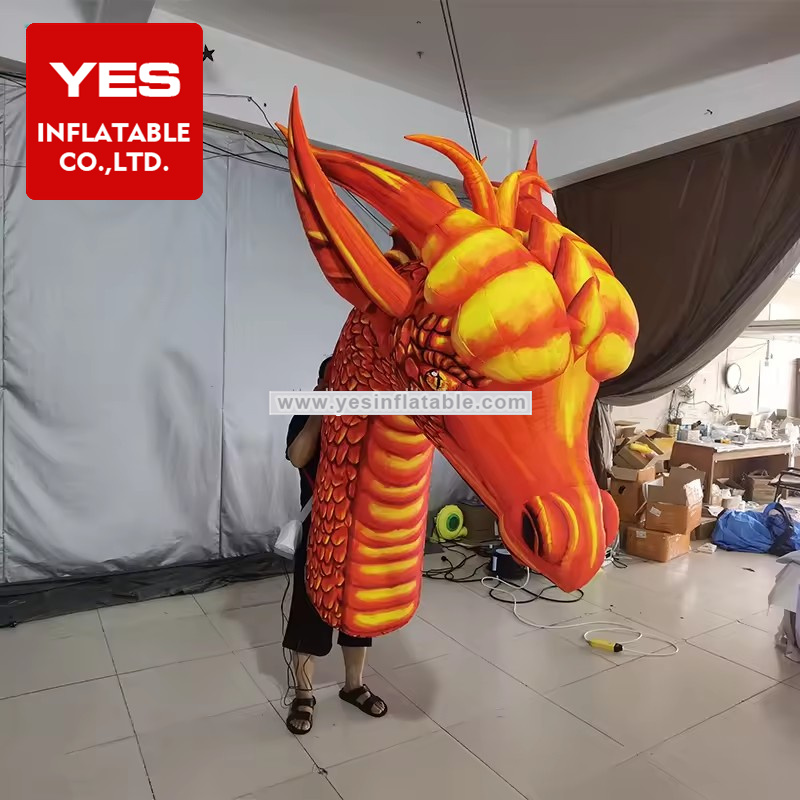 Parade props costume big inflatable dragon head