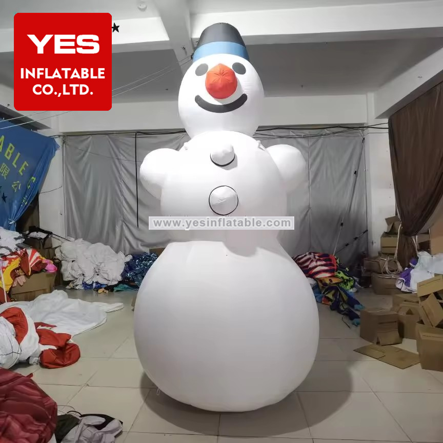 Christmas Inflatables Outdoor Decorations Bule Hat Inflatable Snowman