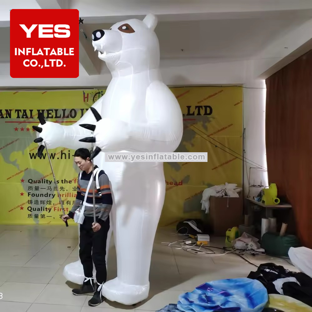 Street Parade Inflatable Polar Bear Costume Advertising Walking Cartoon Costume Inflatable