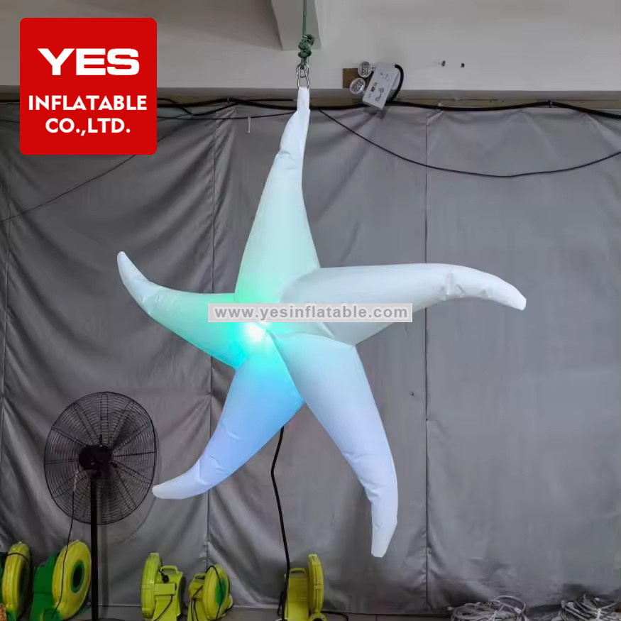 Ceiling Hanging Decoration Inflatable Starfish Balloon Led Lighting Inflatable Sea Animal Model