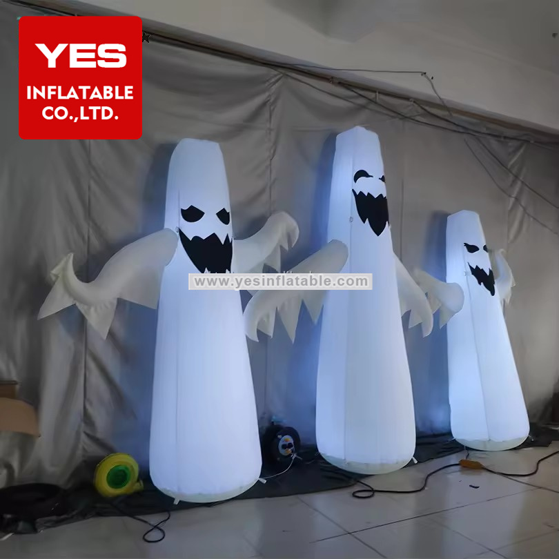 Custom Giant Halloween Decoration Inflatable Ghost With Led Light