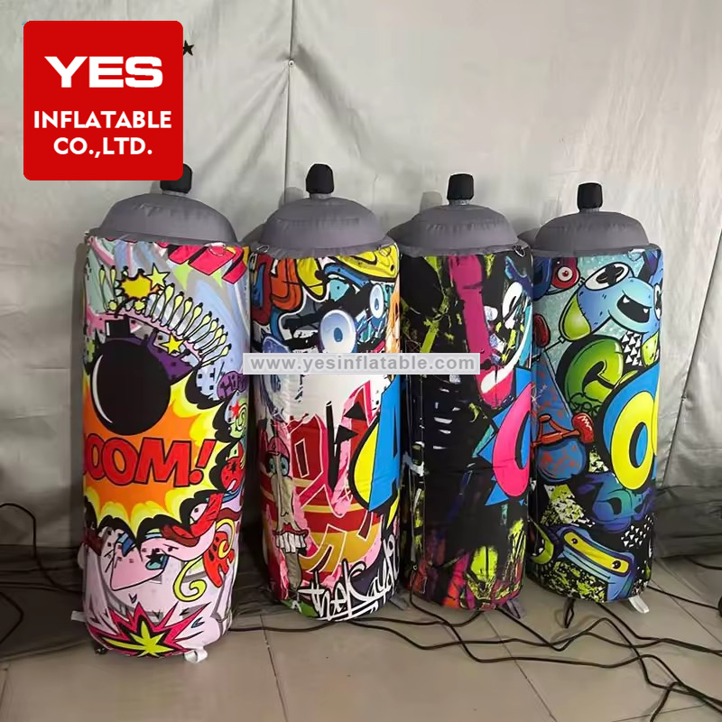 Custom Painted Inflatable Pillars Inflatable Colorful Tube For Outdoor Decoration