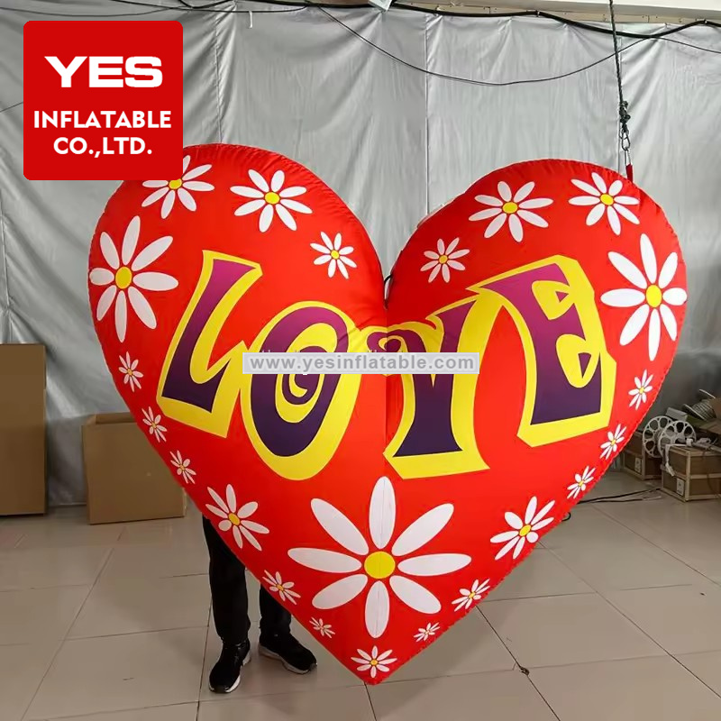 Valentine’S Day Inflatable Love Heart Inflatable Red Heart For Inflatable Wedding   Decorations