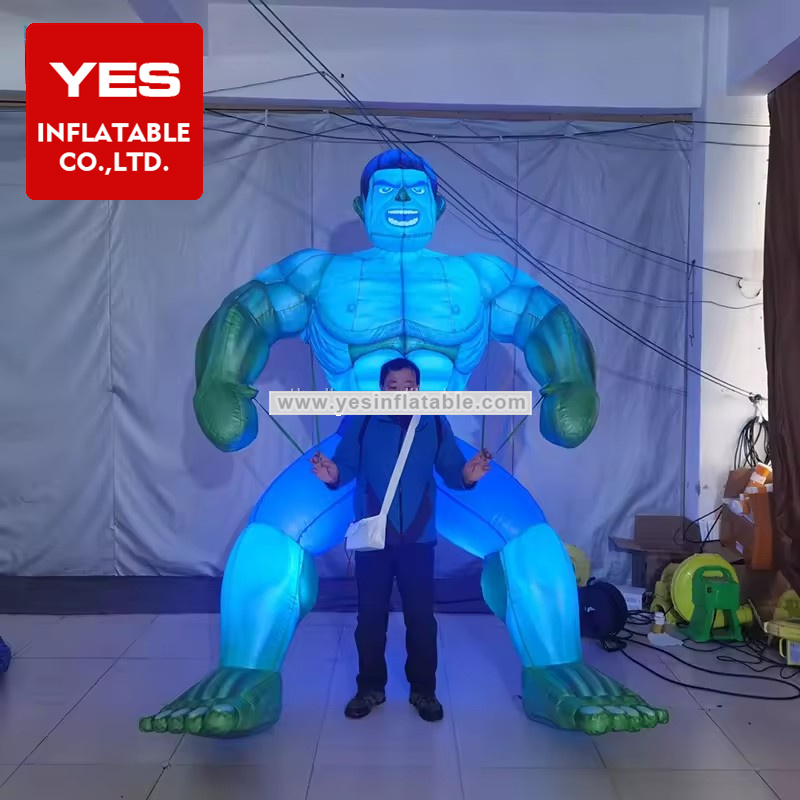 Giant Advertising Inflatable Hero Character Costume Inflatable Muscle Man Costume With Led Light