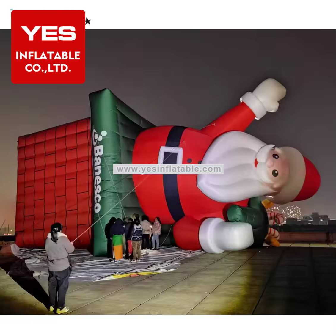 Christmas decorate Ornaments inflatable santa claus climbing rope