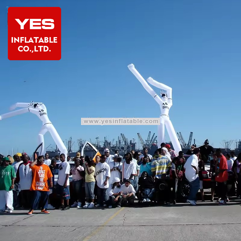 advertising outdoor inflatable air tube dancers inflatable giant puppet white waves