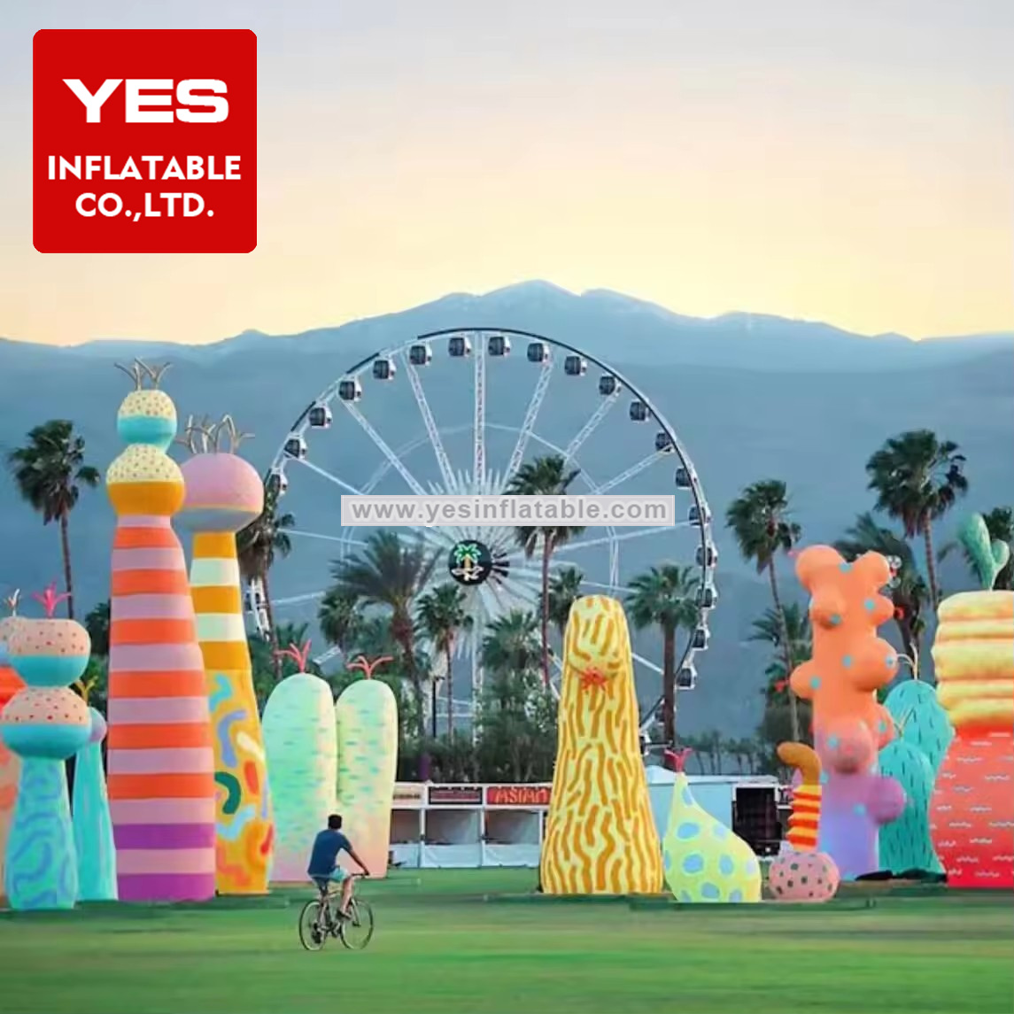 Custom Inflatable Tube Column Color Stripe Decoration Inflatable Pillar With Led Light