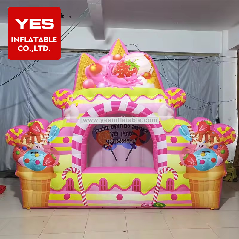 Best Design Pink Inflatable Ice Cream Truck Inflatable Car Booth Inflatable Kiosk