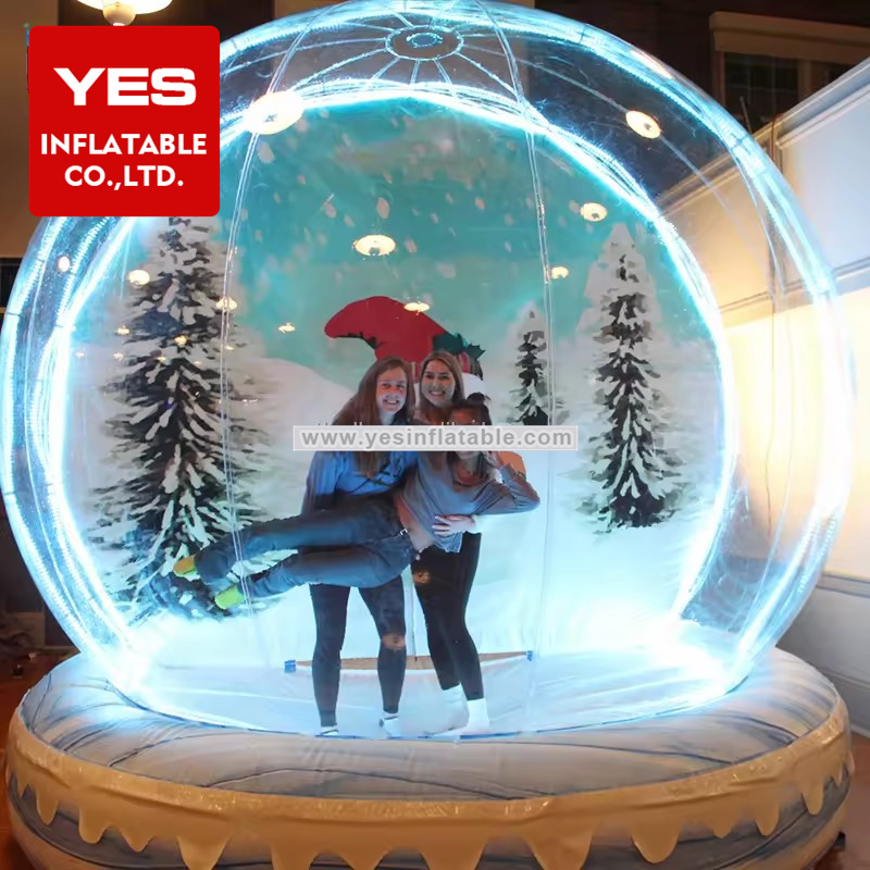 christmas Decoration Inflatable Snow Globe with Printed Background Blower and Pump