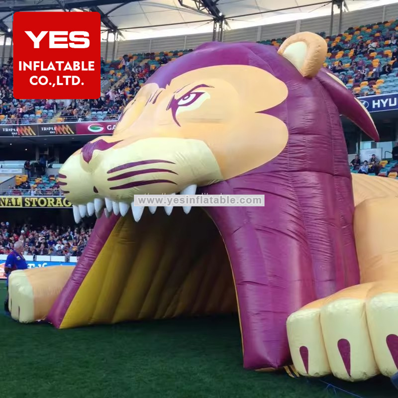 Exhibition Inflatable Animal Tunnel Customized Giant Inflatable Lion Tunnel For Sports Event