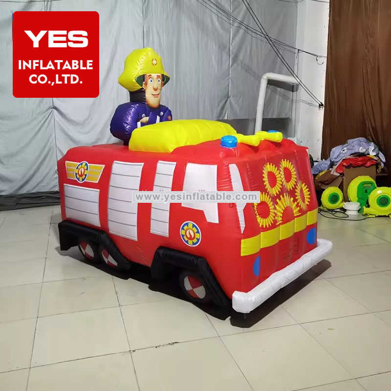 Factory Custom Inflatable Cartoon Model Inflatable Fire Engine Inflatable Firefighter