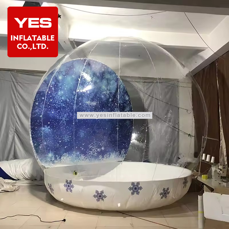 Christmas Inflatable Snow Globe Human Size Inflatable Dome Snow Globe Transparent   Inflatable Bubble Tent