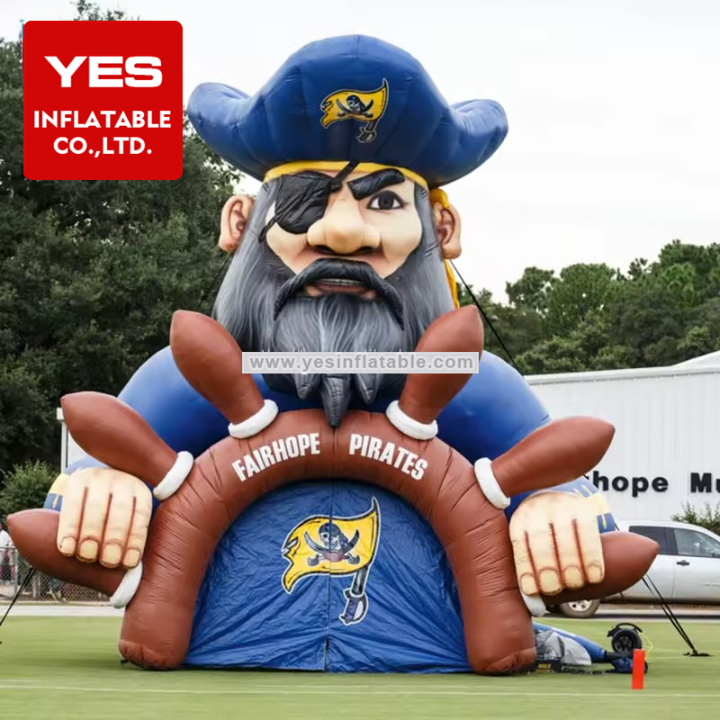 Customized Inflatable Black Pirate Tunnel Inflatable Football Sport Tunnel