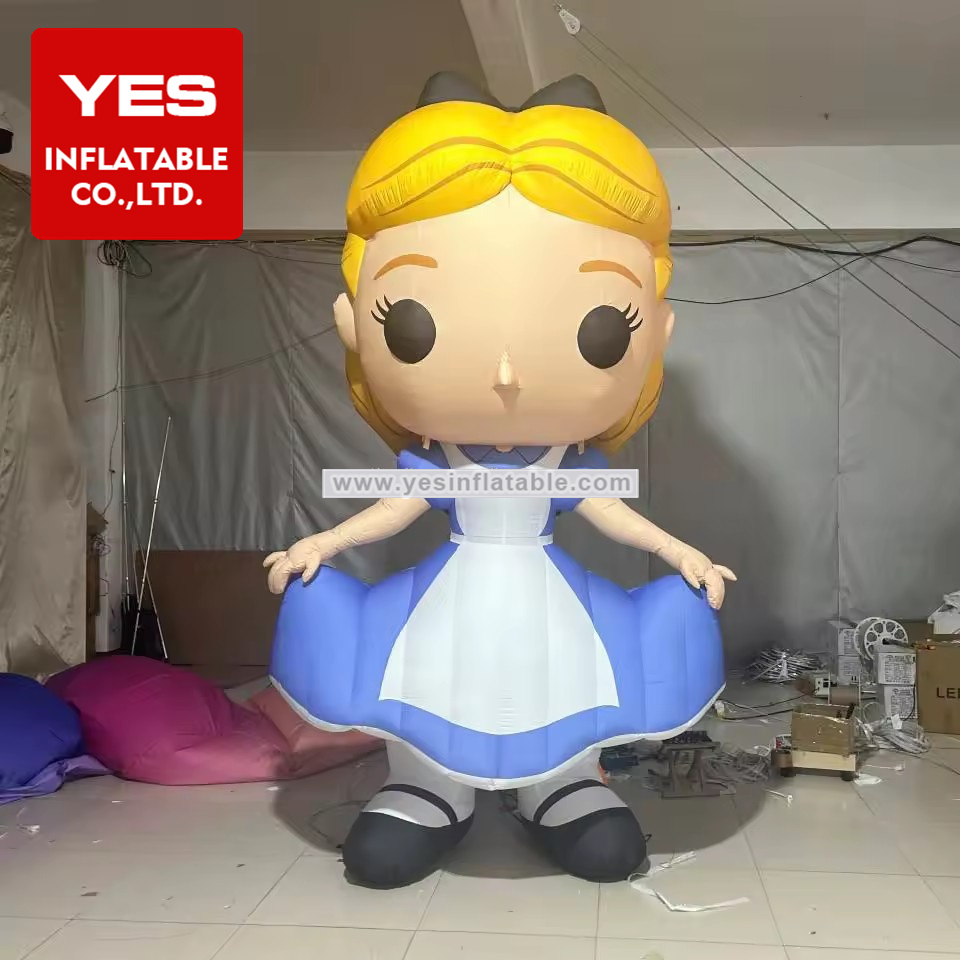 Best Sale Inflatable Cartoon Charater Inflatable Housemaid Gold Hair Inflatable Servant Girl