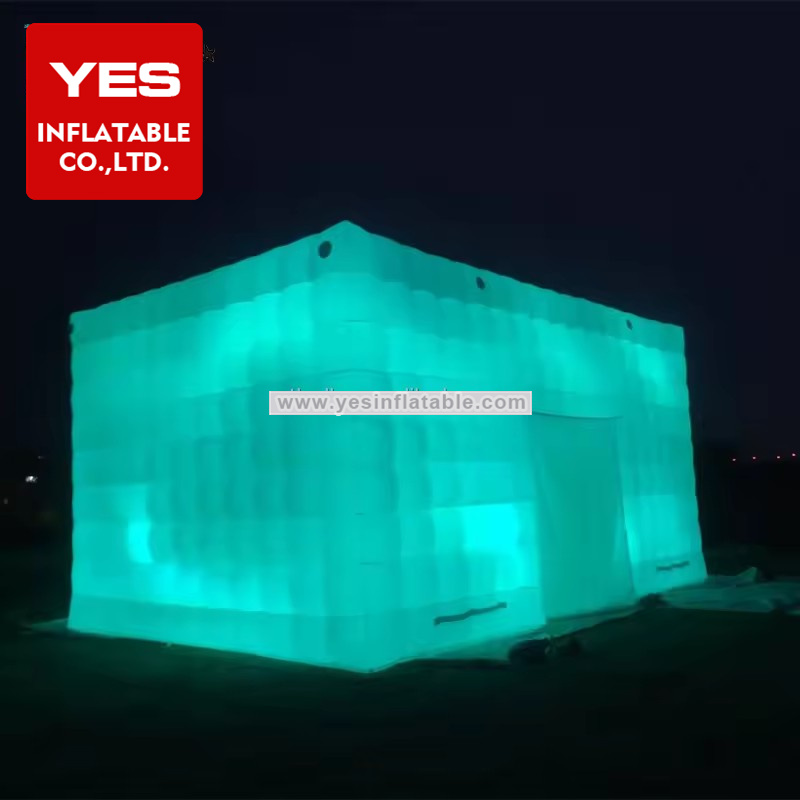 Customized Inflatable Inflatable Cube Tent White Inflatable Nightclub With Led Light