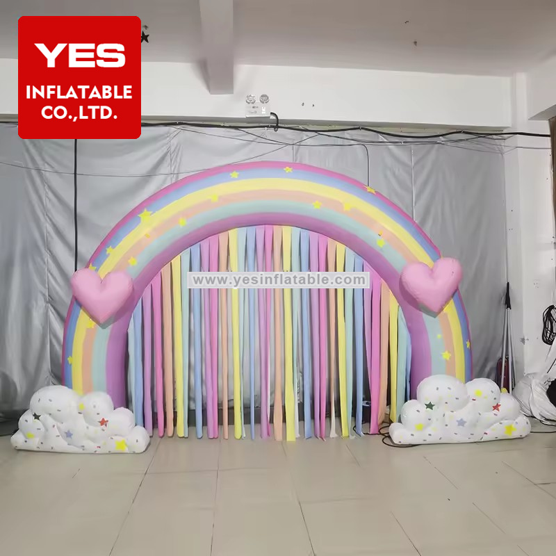 Cartoon Themed Inflatable Cloud Arch Custom Inflatable Rainbow Arch