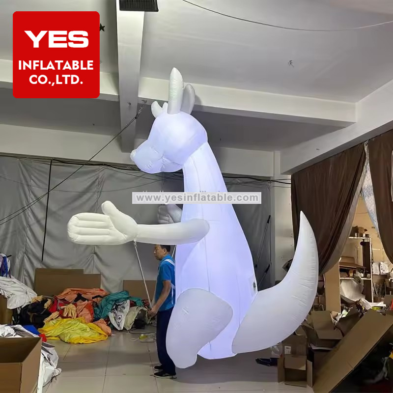 Customized Inflatable Walking Animal Costume White Inflatable Kangaroo Costume With Led Light