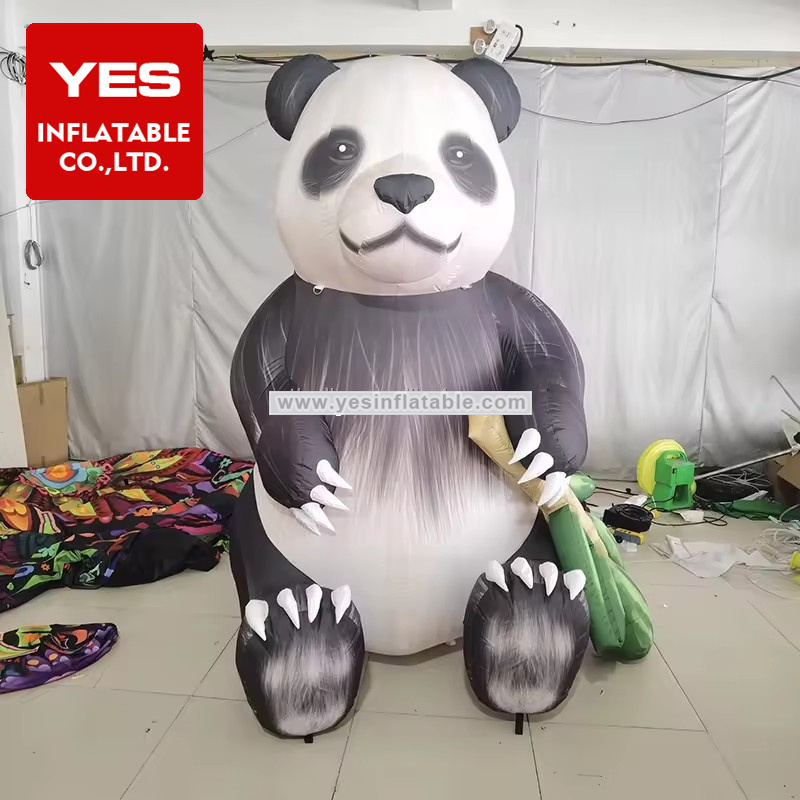 airblow parade mascot animal model eat bamboo giant panda inflatable