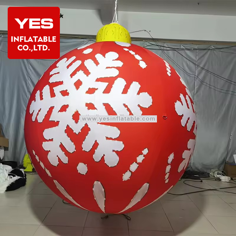 Hangable Christmas Event Inflatable Decoration Red Inflatable Ball For Sale