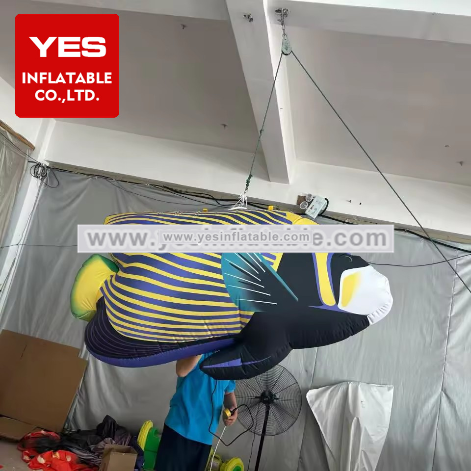 Amazing Hanging Inflatable Ocean Animal Model Inflatable Tropical Fish For Marine Theme Party Decoration