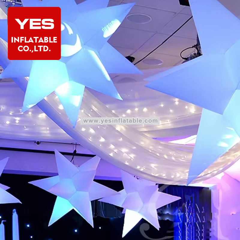 Wedding Festival Decoration Led Bright Hanging Inflatable Star