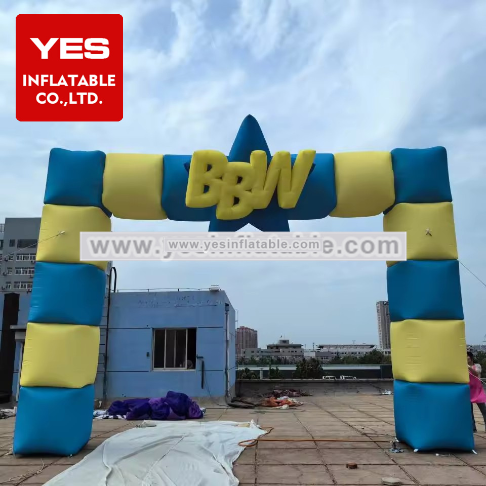 Advertising Pink Blue Inflatable Block Arch Custom Color Inflatable Advertising Arch