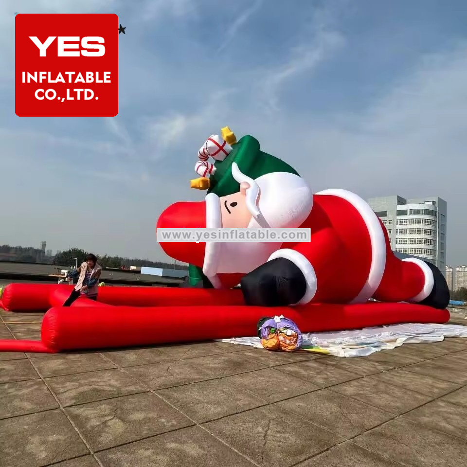 outdoor christmas decoration inflatable santa claus climbing