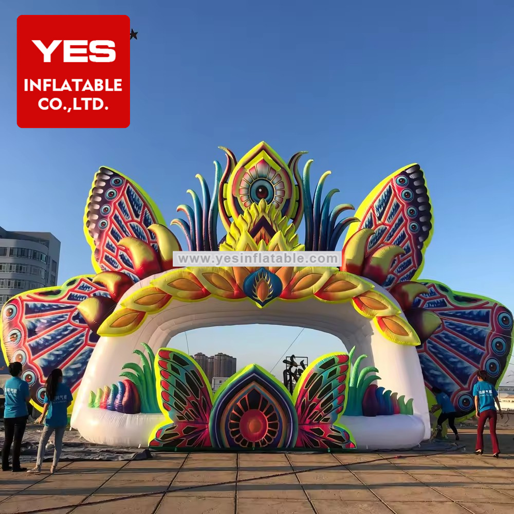 Hot Sale 16m event Inflatable Concert Stage dj butterfly Cover booth tent