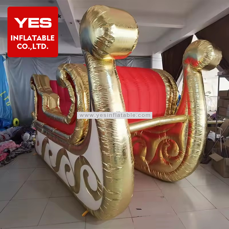 Factory price OEM giant inflatable Christmas Santa Claus sleigh inflatable sled price for   sale