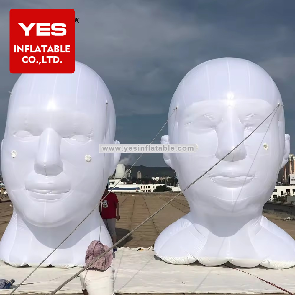 Amusement Park Decoration Inflatable Cartoon Character Inflatable Simulation Man Head   Sculpture