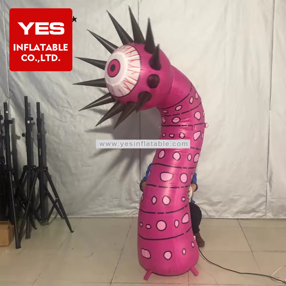 Halloween Outdoor Party Decorative Inflatable Decoration Led Auto Flower Inflatable   Plant Eyes Pillar