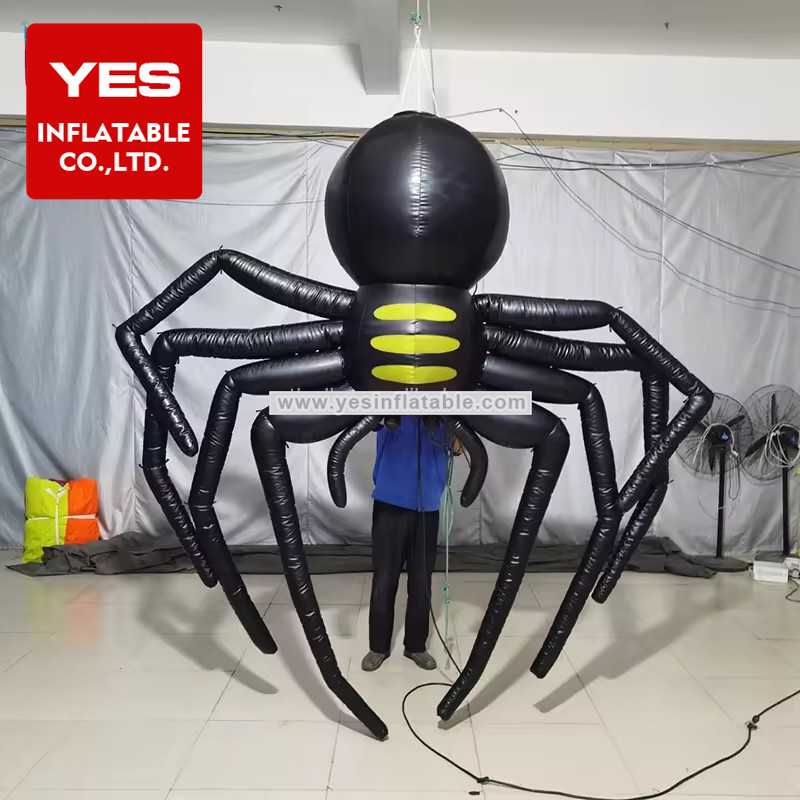 Customized Giant Inflatable Halloween Spider Inflatable Halloween Cartoon Hanging Party   Decorative For Sale