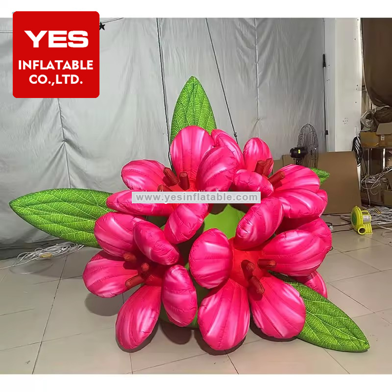 Customized Inflatable Hanging Flowers For Stage Decoration Beautiful Inflatable Flower With Led Light