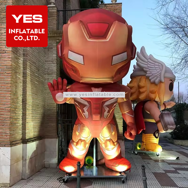 Stage Street Decoration Led Lights Inflatable Cartoon Movie Characters Inflatable Superhero For Sale